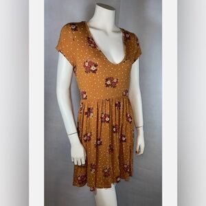 Forever 21 Large Dress Orange with Flowers